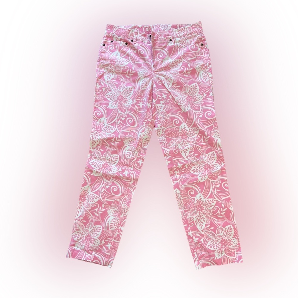 Vacation - Pink Floral Lightweight Jeans‎